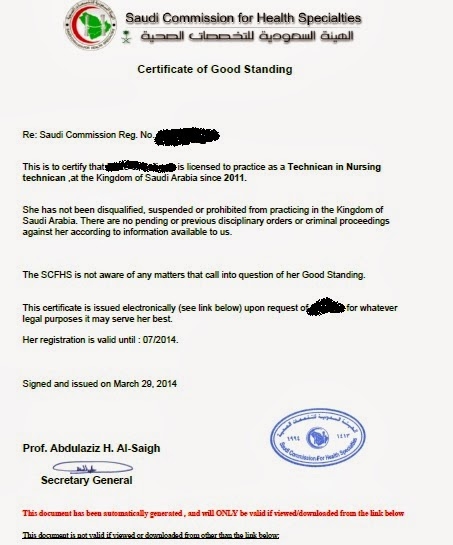 Certificates of Good Standing