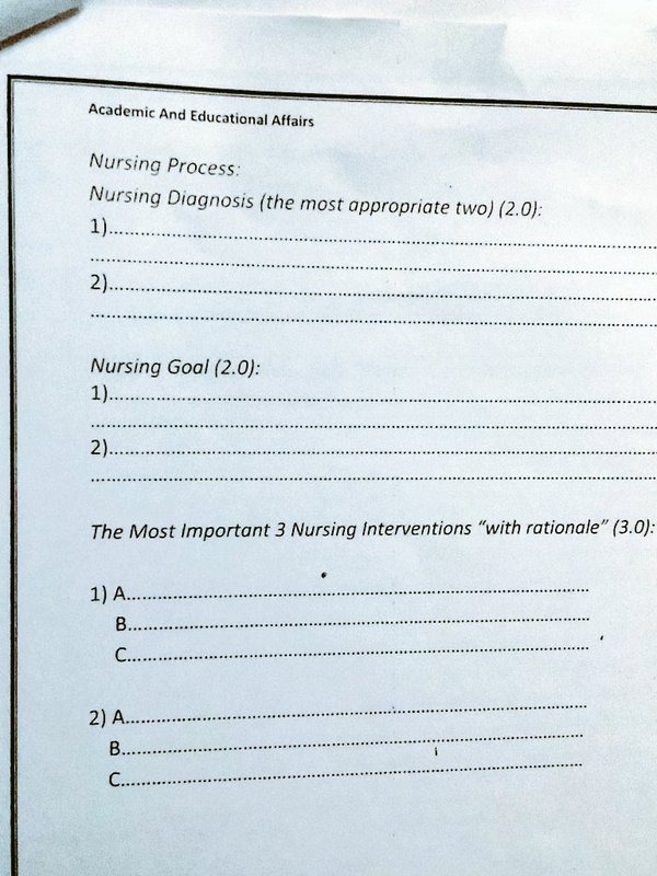 example of nursing process paper