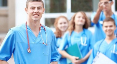 Nursing students attending a program at a nursing school in San Antonio, Texas.